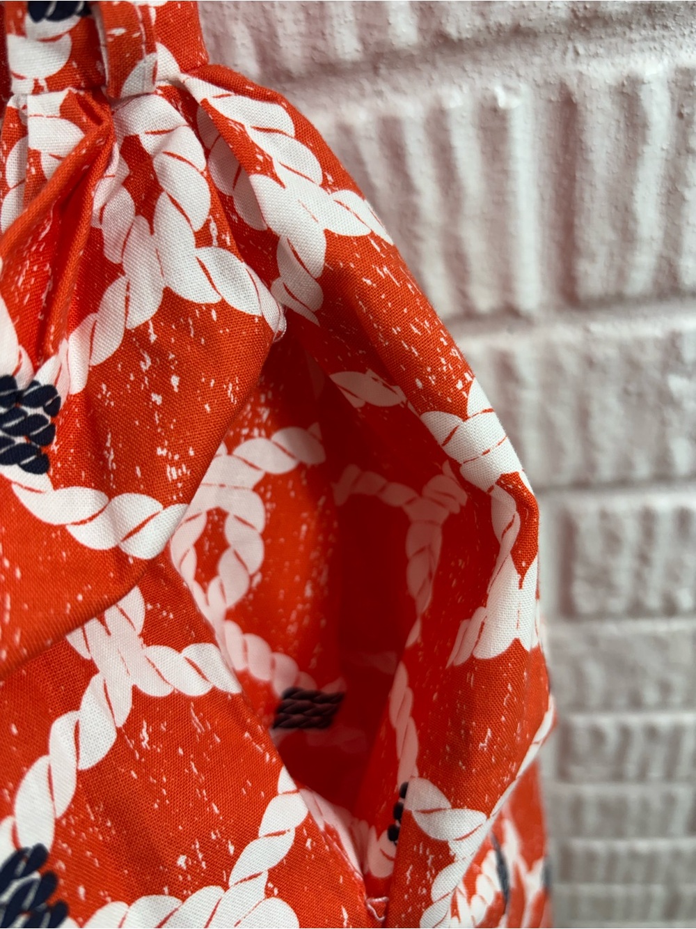 Bernie Dexter Beatrice Orange‎ Nautical Rope Knot Cotton Dress Medium Pockets - Picture 4 of 4